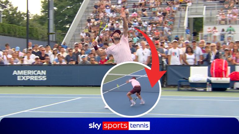 British star Jacob Fearnley bizarrely misses a routine smash on match point before sealing a first-round US Open victory.