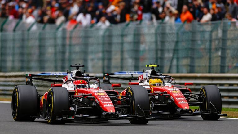 Spa Francorchamps: Motorsport: FIA Formula One World Championship, Grand Prix of Belgium, Belgium, Spa Francorchamps, GP, on July, 19, 2026, (Photo by Hoch Zwei), Start??39 LECLERC Arthur (mco), Scuderia Ferrari SF-26, action 44 HAMILTON Lewis (gbr), Scuderia Ferrari SF-26, action Photo by: HZ/picture-alliance/dpa/AP Images