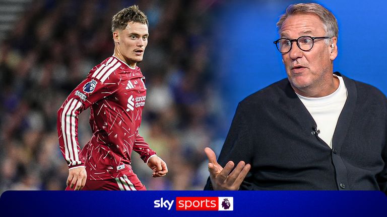 Liverpool's Florian Wirtz during the Premier League match at Portman Road, Ipswich