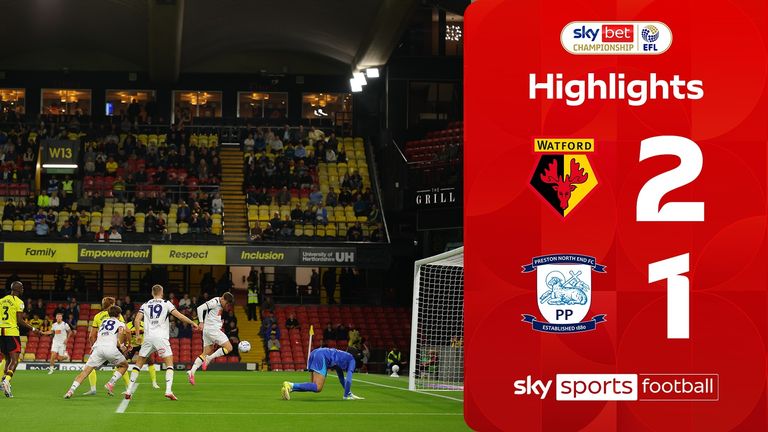 Highlights of the Sky Bet Championship match between Watford and Preston North End.