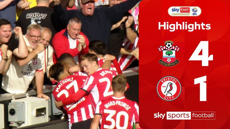 Highlights of the Sky Bet Championship match between Southampton and Bristol City.