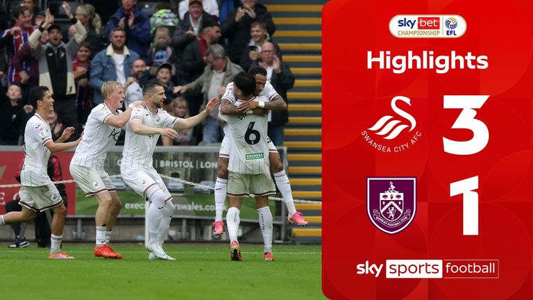 Highlights of the Sky Bet Championship match between Swansea City and Burnley.