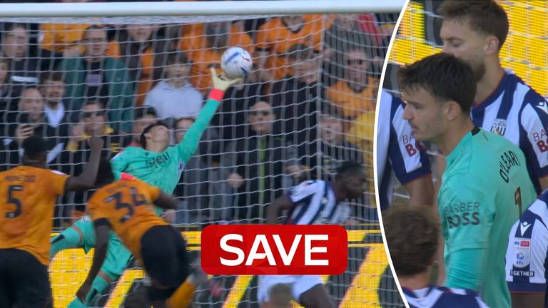 West Brom's Max O'Leary made a stunning save to keep their derby clash with Wolves goalless.