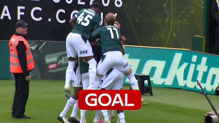 Plymouth Argyle's Oli Irow, who is on loan from Tottenham, scored a stunning goal in the opening minute of their League One clash against Barnsley.