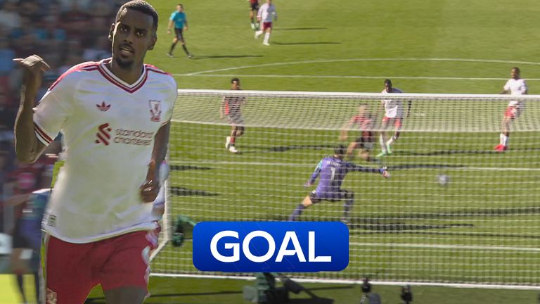 Alexander Isak gives Liverpool the lead vs Bournemouth