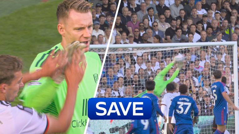 Bernd Leno denies Lisandro Martinez in Fulham's game against Man Utd