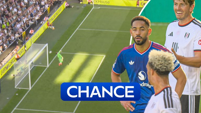 Matheus Cunha hits the post and puts Bernd Leno under pressure