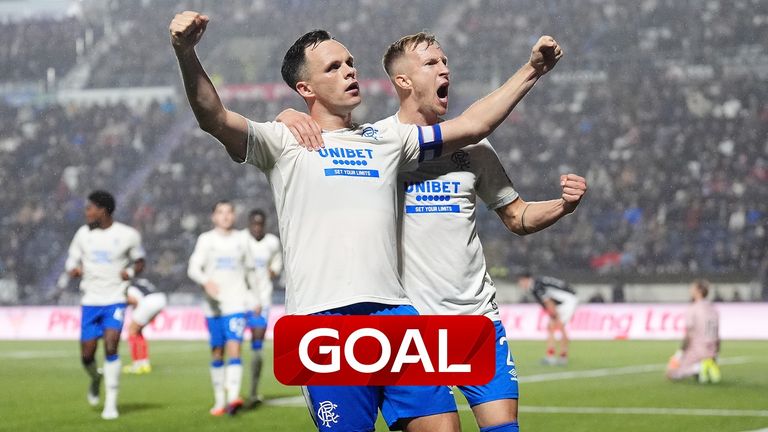 Lawrence Shankland's superb finish saw Rangers retake the lead in the second half against Falkirk.
