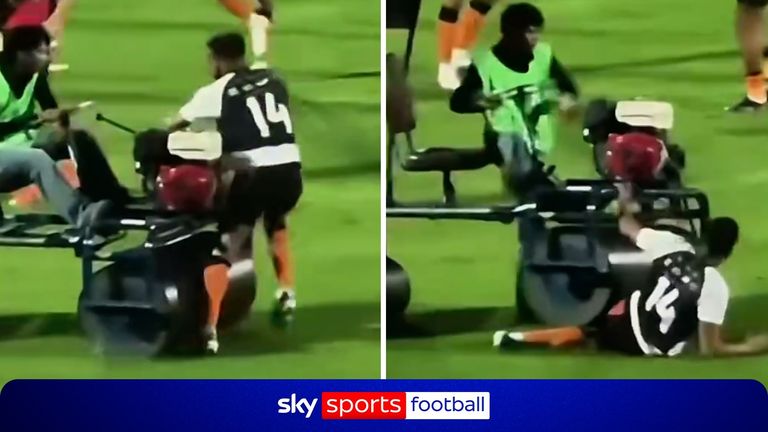 Former Premier League star Andros Townsend was run over by a roller in Thailand ahead of his side Prachuap’s clash with Pattani.