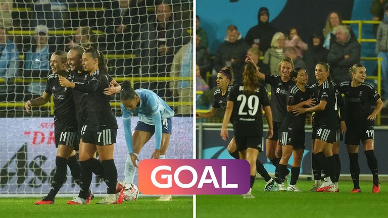 Alice Bergstrom and Vivien Endemann both scored as Liverpool came from 1-0 down to lead Manchester City after 29 minutes.