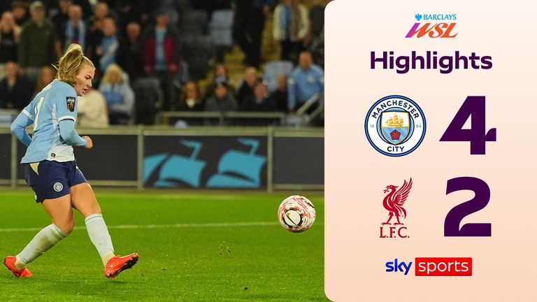 Highlights of Manchester City against Liverpool in the WSL.