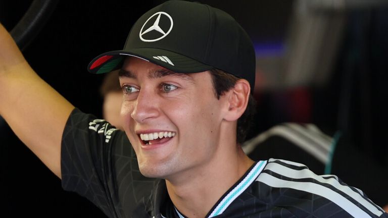 Monza, Italy September 3-6, 2026: FIA Formula 1 World Championship - 2026 - Italian Grand Prix - Monza - Thursday Pit Lane - Paddock In the picture: George Russell (GBR #63) joking in the box Photo by: FWMEDIA/picture-alliance/dpa/AP Images