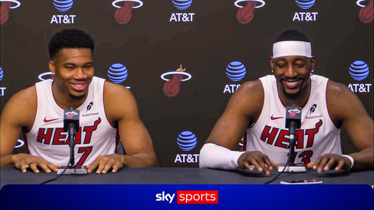 Giannis Antetokounmpo at Miami Heat press conference