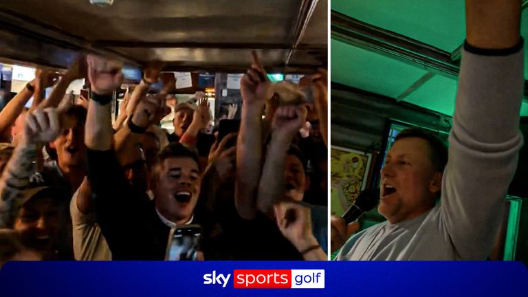 Poulter leads the GB & I Walker Cup winning team in a chorus of 'OLÉ'