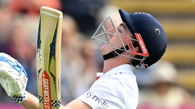 England's Harry Brook reacts after being run out for 75 runs on day two of the third test match between England and Pakistan at Edgbaston cricket ground in Birmingham, central England, on September 10, 2026. (Photo by Oli SCARFF / AFP) / RESTRICTED TO EDITORIAL USE. NO ASSOCIATION WITH DIRECT COMPETITOR OF SPONSOR, PARTNER, OR SUPPLIER OF THE ECB