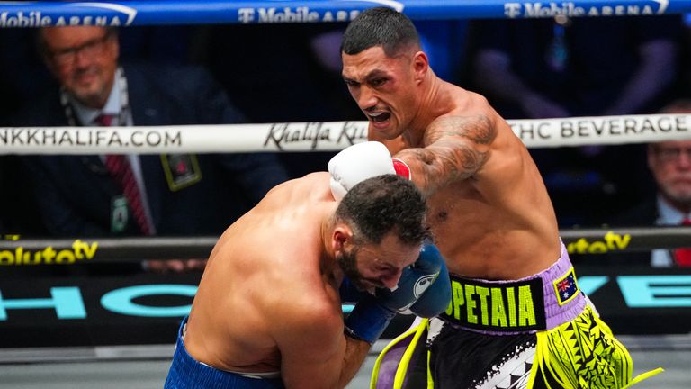 Jai Opetaia beats Noel Mikaelian in nine rounds.