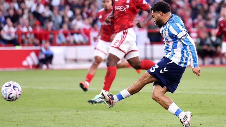 Jay Dasilva fires Coventry into the lead at the City Ground