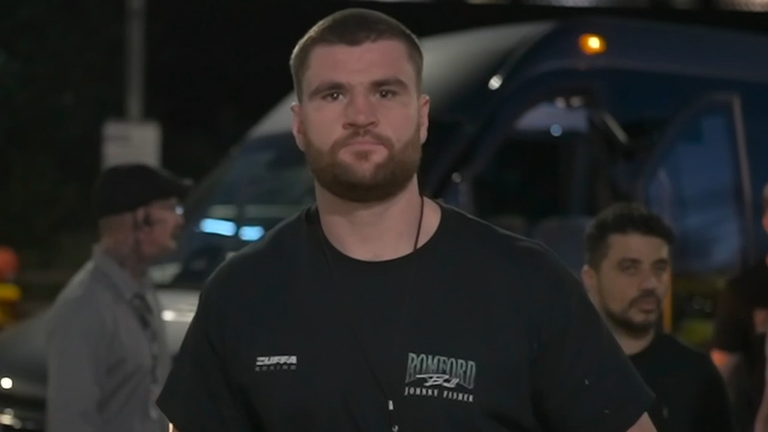 Johnny Fisher arrives at the Copper Box