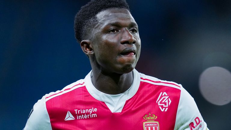 Monaco's Lamine Camara looks dejected following the Ligue 1 match Le Havre at Stade Oceane