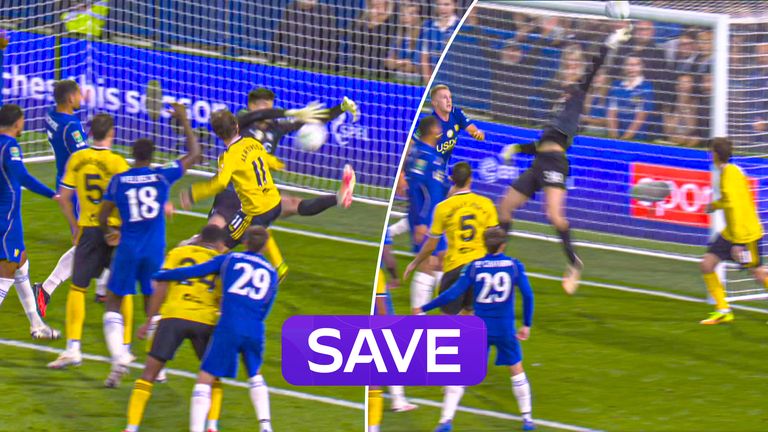 Penders pulls off brilliant double save.