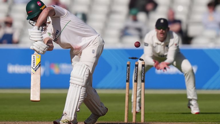 Leicestershire were relegated following a defeat by champions Warwickshire in the last round of County Championship fixtures