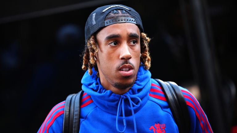 Manchester United's Leny Yoro ahead of the Premier League match at Craven Cottage, London. Picture date: Sunday September 20, 2026