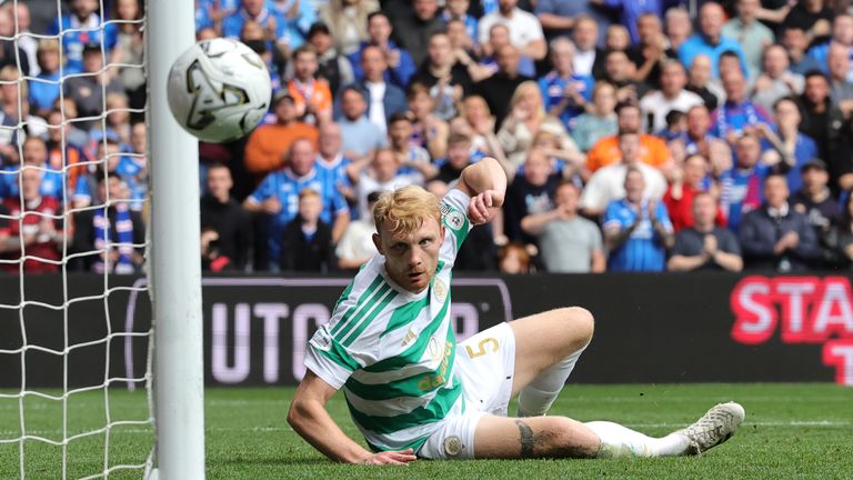 Celtic's Liam Scales cleared a shot off the line at Ibrox but scored an own goal against the Hungarians