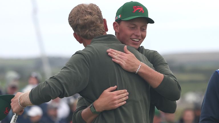 Luke Poulter and Niall Shiels Donegan were involved in key moments for Great Britain & Ireland on day one of the Walker Cup