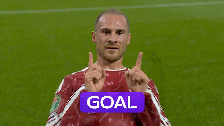 Alexis Mac Allister gives Liverpool the lead against Spurs from an well-timed and accurate strike into the top corner from the edge of the box.