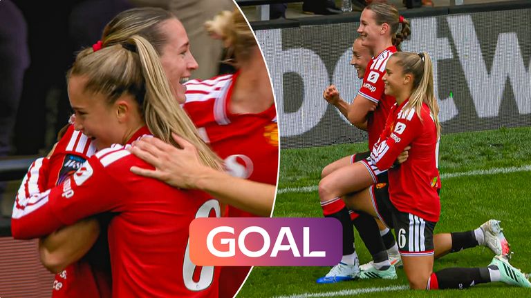 Elisabeth Terland scored to give Manchester United an early lead in their Women's Super League clash with West Ham.