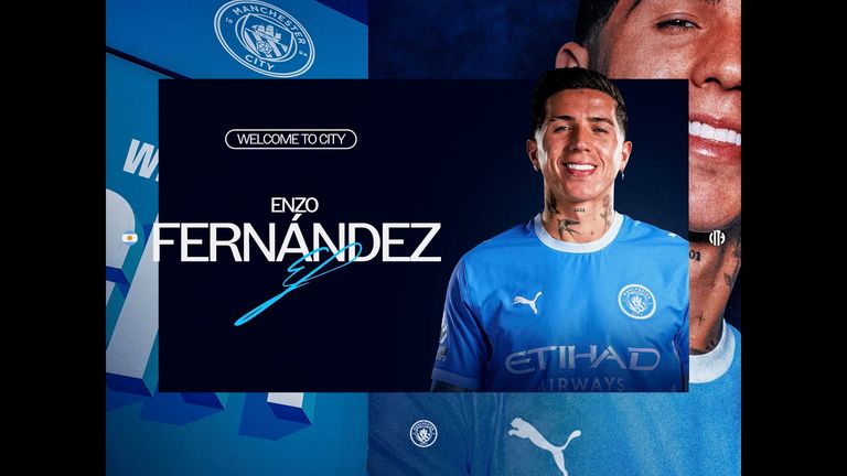 Manchester City welcome Enzo Fernandez with dramatic intro video