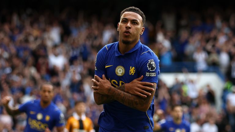 Morgan Rogers celebrates his goal against Hull City