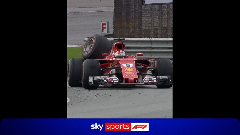 Sebastian Vettel and Lance Stroll crashed into one another following the 2017 Malaysian Grand Prix!