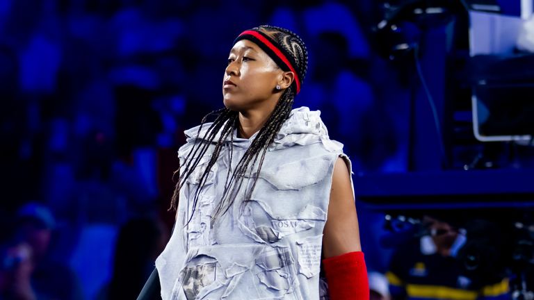 Naomi Osaka was styled by Law Roach in a gown designed by New York-based brand Who Decides War for her first walk-on look at the US Open