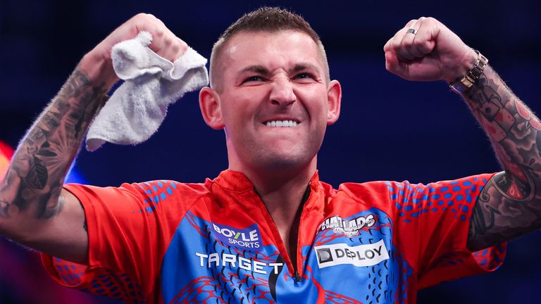 Nathan Aspinall during the 2026 World Grand Prix