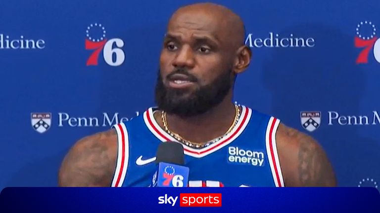 LeBron James speaks to the media for the first time since he signed for Philadelphia 76ers.