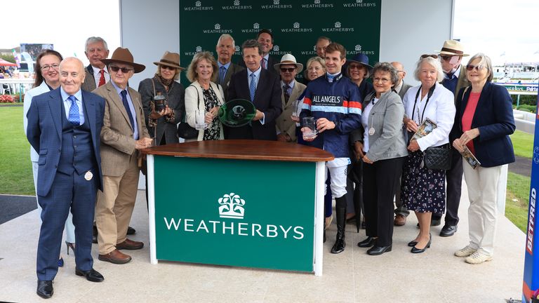 Connections of Night In Vegas celebrate victory at Doncaster