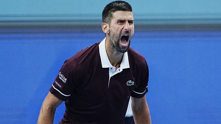 BEIJING, CHINA - SEPTEMBER 30: Novak Djokovic of Serbia celebrates his victory against Nuno Borges of Portugal in the Men's first round on d