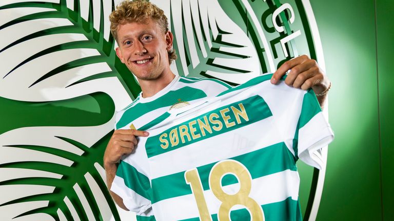 GLASGOW, SCOTLAND - SEPTEMBER 01: New Celtic signing Oliver Sorensen is pictured at the Lennoxtown Training Centre, on September 01, 2026, in Glasgow, Scotland. (Photo by Craig Williamson / SNS Group)