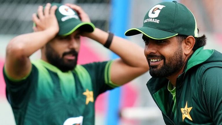 Babar Azam (right) was retained in Pakistan's squad for the third Test at Edgbaston