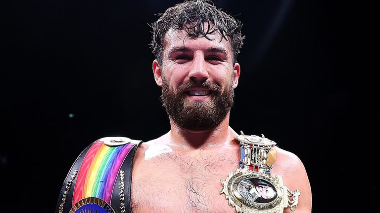 Pat Brown celebrates victory over John Hedges (Credit: Matchroom Boxing)