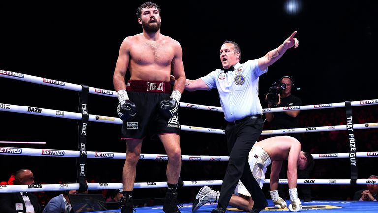 Brown stopped Hedges in the sixth round (Credit: Matchroom Boxing)