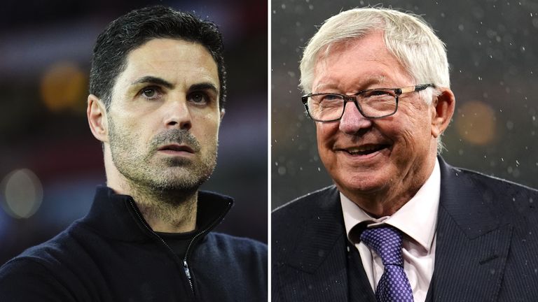 Mikel Arteta and Sir Alex Ferguson