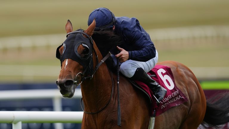 Jockey Wayne Lordan riding Queenstown on the way to winning the Comer Group International Irish St. Leger Trial Stakes