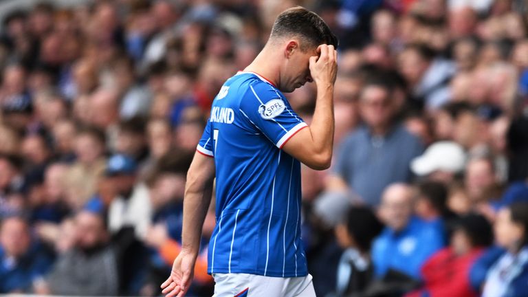 Lawrence Shankland was forced off with a first-half injury 