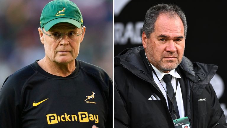 Rassie Erasmus (left) and Dave Rennie's war of words has set the scene for the third Test