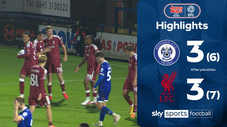 Highlights of the Jersey Mike's Southern Group B match between Rochdale and Liverpool under-21s.
