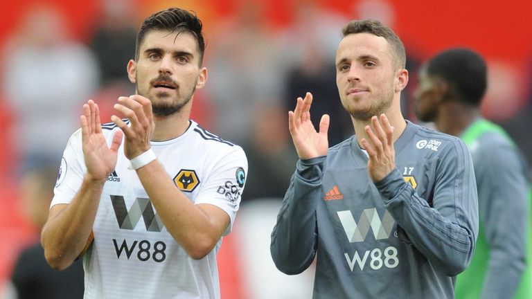 Ruben Neves (left) was a Wolves team-mate of Diogo Jota