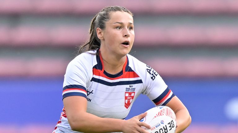 Picture by Fabrice Rodriguez/SWpix.com - 25/07/2026 - Rugby League - Women's International - France v England - Stade Ernest-Wallon, Toulouse, France - England...s Jenna Foubister