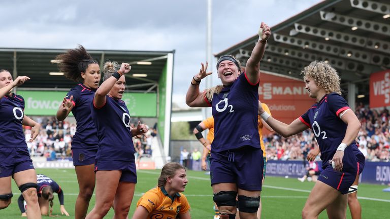 Abi Burton opened the scoring for the Red Roses 